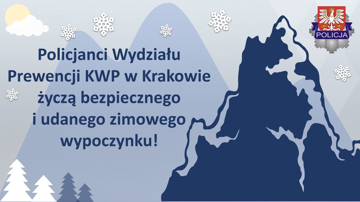 Slajd 10 Policjanci Wydziału Prewencji KWP w Krakowie życzą bezpiecznego i udanego zimowego wypoczynku!