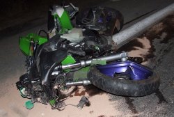 szczątki motocykla po wypadku