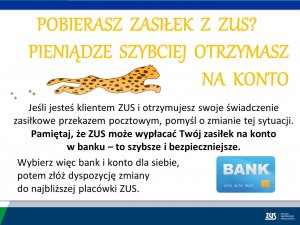 slajd z napisem  pieniądze szybciej otrzymasz na konto