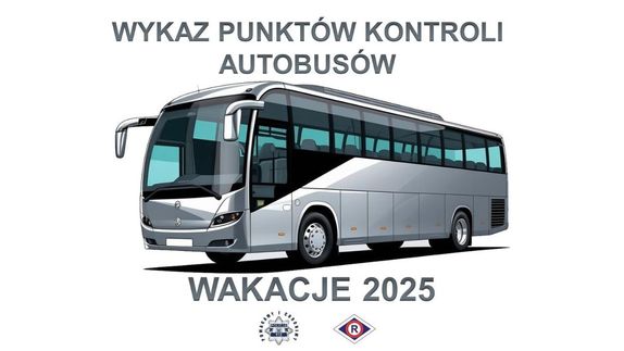 autokar, napis wykaz punktów kontroli autobusów wakacje 2025