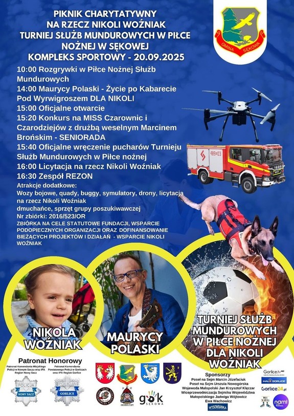 plakat promujący piknik dla Nikoli Woźniak - mat. organizatorów