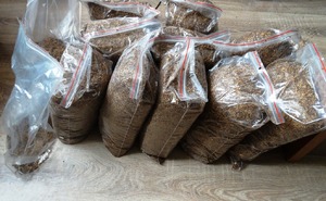 tytoń zabezpieczony przez policjantów