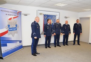 od lewej insp. A. Bukański, podisnp. Z. Zacher, mł. insp. M. Mazur, podinsp. A. Stach, podinsp. A. Krok