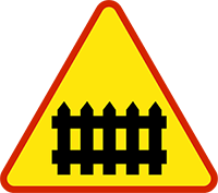 znak ostrzegawczy przejazd kolejowy z zaporami