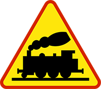znak ostrzegawczy przejazd kolejowy bez zapór