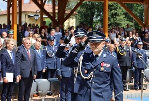8. przywitanie I Zastępcy KWP w Krakowie z policjantami