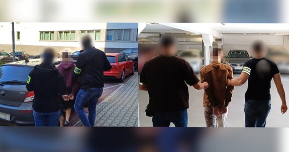 awatar - policjanci prowadzą zatrzymanych