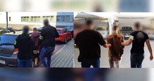 awatar - policjanci prowadzą zatrzymanych