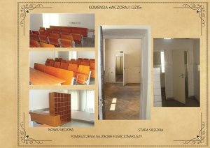 14. zdjęcia porównawcze - pomieszczenia służbowe starej oraz nowej siedziby
