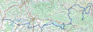 mapa - trasa III etapu Jabłonka-Stary Sącz