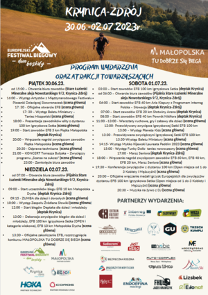 plakat z programem festiwalu