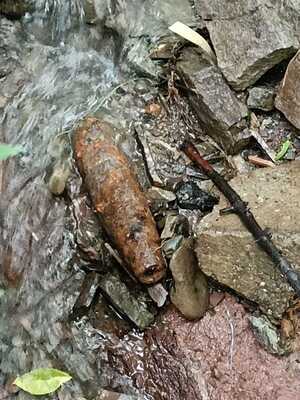 znaleziony pocisk artyleryjski w Grybowie